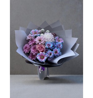 Luna Mist – Lila & Mavi Pastel Buket